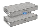 Huquter Unterbett Aufbewahrungsbox 12 cm, Stabil & Formstabil Unterbettkommode mit 3 Griffen & Doppelreißverschluss, Faltbar & Platzsparend Unterbettbox – Ideal für Kleidung, Bettwäsche & Decken