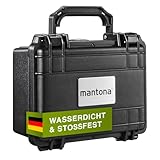 Mantona Outdoor Fotokoffer S - Wasserdichter Kamerakoffer inkl. zuschneidbare Schaumstoffeinlagen, staubdicht & stoßfest, ideal für Gopro & Zubehör (21x16.7x9cm)