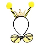 FRCOLOR Bienenkostüm Set für Kleinkinder mit Haarreif und Gelben Sonnenbrillen und Stoffmaterial Langlebig für Mottopartys Halloween und Karneval Niedlich und Auffällig