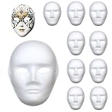 Vueinrg 10 Stück Weiße Maske zum Bemalen Papiermasken Anonymous Maske DIY Papier Maske Rohling Theatermaske für Karneval Cosplay Halloween Party Kinder Erwachsene