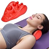 PowrX Nackenstretcher - Nacken und Rückenschmerzen orthopädisches Hilfsmittel - Nackenretter - Entspannungskissen für Nacken und Schultern - aus Silikon Triggerpunkt-Massagegerät - rot