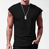 Sport Tank Top Herren, Tanktop Herren Gym Sommer, Rundhals Muskelshirts Funktions Ärmelloses Shirt Einfarbig Trägershirt Locker Achselshirts Tanktops Männer Basic Casual Sportshirt Herren Ärmellos