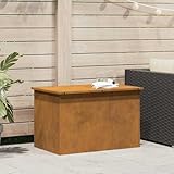 Gecheer Außenlagerbox mit Speicher Braun 80 x 50.5 x 50 cm, Kissenbox Outdoor Auflagenbox Belüftete Aufbewahrungsbox für Swimmingpool-Zubehör Spielzeug