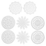 AXERHK Häkeldeckchen, Tischset, 8 Stück Tischset Rund Französische Spitzendeckchen, Untersetzer Vintage Rustikalen Platzset Rund, für Küche Esszimmer Hochzeit Kommoden Dekoration Party Deko