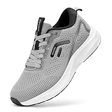 FitVille Laufschuhe Herren Extra Weite Sportschuhe Atmungsaktiv Turnschuhe Outdoor Joggingschuhe Freizeit Straßenlaufschuhe rutschfest Turnschuhe,Grau,44 EU,Weit