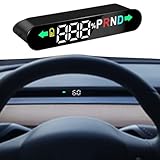 RANRAO Auto HUD Head Up Display Kompatibel mit Tesla Model 3/Y Elektronischer Tacho Signal Getriebe, Fahrzeuggeschwindigkeit, Gangposition, Blinker, 12V, 1511152840