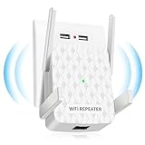 WLAN Verstärker, CINAMON WLAN Repeater 300 Mbit/s 2.4 GHz,WiFi Verstärker mit Ethernet-Anschluss, Abdeckung bis zu 200 m², Unterstützung WPS,1-Tap-Einrichtung, funktioniert mit Allen WLAN-Routern