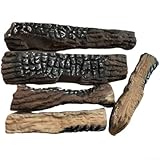 Künstliche Holzscheite für den Außenbereich, Gaskamin, Holz-Set, Kamin, künstliches Holz, zum Dekorieren von Kaminen, 5 Stück