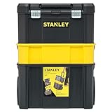 STANLEY Werkzeugkoffer leer WerkzeugkastenEssential Rollende Werkstatt (Belastbarkeit bis zu 20 kg, Metallverschlüsse, Organizer für Kleinteile im Deckel) STST1-80151