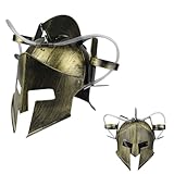 Sparta Trinkhelm Bierhelm mit Schlauch&Getränkehalter-Römische Soldaten Verkleidung für Party|Freihändiger Trinkspaß|Verstellbare Riemen|Ideales für Bierliebhaber |Einzigartiges Design(gold)