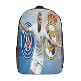 OSBELE Kinderrucksack,Mbappe Rucksack Kinder,Kita Rucksäcke,Schulrucksack,Football Star Schultaschen Teenager,Leichtgewicht Wanderrucksack Kinder 17inch