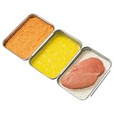 Navaris Panier-Set aus Edelstahl 3-teilig - 3x Schale zum Panieren 22 x 15 x 3 cm - Schnitzel Fleisch Fisch - Metall Panierstraße rechteckig