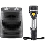 Rowenta SO2320 Instant Comfort Compact Heizlüfter | 2000 Watt| Grau & VARTA Taschenlampe mit 9 LEDs inkl. 2x AA Batterien, Day Light Multi LED F20 Leuchte, Taschenleuchte mit Anhänger