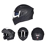 Motorradhelm, doppeltes Objektiv, Klapp-Helm, Unisex, Elektro-Autohelm, ABS-Material, Persönlichkeitsmuster, DOT-Zertifizierung, 13, XL
