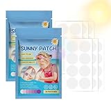 48 Stück Pflaster Sun Sunnschutz, UV Sticker Sunnschutz, UV-Schutz for Sunscreen, Sunnschutzpflaster für Outdoor Sportarten für Erwachsene und Teenager