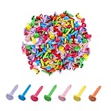 leersao Musterbeutelklammern Musterklammern Metall100stk Rundkopfklammern Mini Brads Leicht und Wiederverwendbar Für Schule Büro Papier Briefklammern Basteln Handwerk DIY