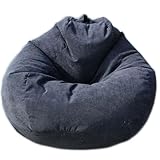 DECORN Sitzsackbezug (ohne Bohnen) – Sitzsäcke mit Plüschtier-Aufbewahrung ohne Füllung Waschbares und bequemes Sofa für Wohnzimmer, Schlafzimmer,Schwarz,80x90cm