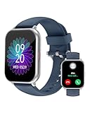 RUIMEN Smartwatch mit Telefonfunktion,Smartwatch für Damen Herren HD-Touch Screen Fitnessuhr mit SpO2-Überwachung Pulsuhr Schlafmonitor Schrittzähler Uhr Multi Trainingsmodi für Android iOS