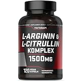 L Arginin Citrullin Kapseln Hochdosiert 1500mg | Aminosäuren Komplex | 120 vegane Kapseln | von Horbaach