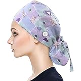 OP-Haube Unisex OP-Kappe Medizinische Kappe Bedruckte Füllig Turban Hut Verstellbare Füllig Haarabdeckung Unisex Doktor Kappe Baretthauben mit Schweißband für Arbeiterin Körperpflege Bedarf(B1)
