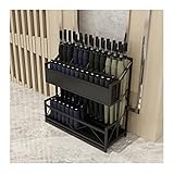 HPTHLY Schirmständer, Schirmhalter Aus Schmiedeeisen Mit Großer Kapazität – 40–60 Schirme, Schirm-Organizer Für Den Eingangsbereich Im Gewerblichen Flur, 2 Größen,Black-48x24x62cm