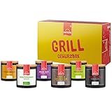 Hartkorn - Grill Gewürzbox (6-teilig) Young Kitchen (Smoky BBQ Rub, Steak & Chicken Rub, Kräuterquark, Veggie Rub, Potato Wedges, Magic Dust) - Geschenkset für Grillbegeisterte Männer und Frauen