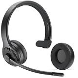 EKSA H3 Bluetooth Headset mit Mikrofon [65 Stdn Wiedergabezeit und 30M Reichweite] Mono PC Headset mit Mic Rauschunterdrückung, Upgraded 5.4 Bluetooth Kabellose Headset für Büro/Office/Team