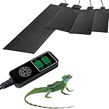 Reptilien-Heizmatte – einstellbare Temperatur unter dem Tank Heizkissen für Terrarien – 5 W Reptilien-Heizmatte 12 x 18 cm