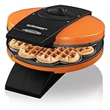 Cloer 1627-15 Waffeleisen für klassische Herzwaffeln, 930 W, Waffelgröße 15,5 cm, stufenlos wählbarer Bräunungsgrad, Orange