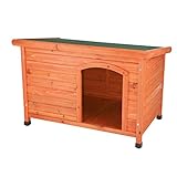 TRIXIE wetterfestes und aufklappbares Hundehaus'natura Hundehütte Classic Flachdach, S–M: 85 × 58 × 60 cm, braun'- 39551