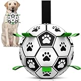 HETOO Hundeball Hundespielzeug Ball mit Griff für Hund Interaktives Schleppen von Krieg Wasser Hundebälle Spielzeug Geburtstagsgeschenk für Mittel/Große Hunde (8 Zoll)