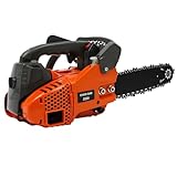 900W 25.4CC Benzin Kettensäge, 12 Zoll Kettensäge 2-Takt-Motor Gasoline Chainsaw, Manuellem Start BenzinmotorKettensäge, mit Führungsblech-Abdeckung und Schutzblech, für Garten, Park, Farm Haushalt