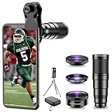 APEXEL Phone Lens Kits-22x Teleobjektiv / 205 °Fisheye-Objektiv / 120 °Weitwinkelobjektiv / 20x Makroobjektiv/Stativ und Fernausl?Ser für iPhone Samsung, Huawei, Xiaomi und die meisten Anderen
