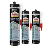 Acryl Dichtstoff Express Weiß - Dichtstoff für gering belastete Anschlussfugen für den Innenbereich - leicht auspritzbar - Anstrichverträglich (3 x 310ml)