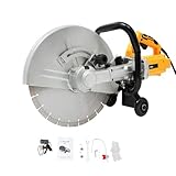 HUOMMGS Elektrisch Betonsäge 3000W Nassschneider mit 350mm Sägeblatt Hochleistungs Steinschneider Steintrennmaschine mit Wasserpumpe und Wasserrohr 4200Rpm Steinsäge Betonschneider für Holz, Stahl