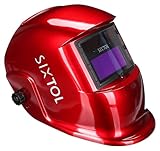 SIXTOL WELDING MASK 2, Solar Automatisch verdunkelnd Schweißhelm, Schweißmaske, Schleif-Funktion, Breiter Schatten 4/9-13 Schweißhelm für TIG MIG ARC, Rot