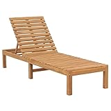 vidaXL Teak Massiv Sonnenliege Gartenliege Relaxliege Holzliege Gartenmöbel Liege Strandliege Saunaliege Freizeitliege Massivholzliege
