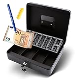 Olympia 6031 CB 770 Plus Geldkassette | Geldkasse abschließbar mit Schlüssel | Handkasse mit Münzzählbrett | Kasse für Bargeld | Geld Kassette aus Stahl | Inkl. GENIE Falschgeldprüfer