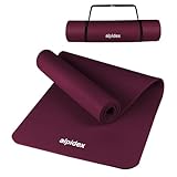 ALPIDEX Yogamatte 183 x 60 x 0.8 cm Phthalatfreie Fitness Matte Tragegurt rutschfest Gymnastik Turnen Pilates Sport Physio HIIT Yoga Trainingsmatte Isomatte Hautfreundlich, Farbe:Berry