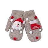 SüßE Weihnachts-PlüSchhandschuhe,Festliche Winterhandschuhe Mit Cartoon-Muster, Warme Winterhandschuhe Weg durch den Winter mit unseren gemütlichen, verdickten Fäustlingen für Erwachsene und Kinder