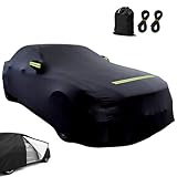 Autoabdeckung 190T/210D Sedan Autohülle Auto Autoplane Staubdicht Wasserdicht Autogarage Vollgarage Car Cover für 420-530 cm Limousine Schwarz (530×200×150cm)