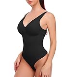 Damen Slimming Unterwäsche Bodysuit Jumper Body Shaper Taille Trainer Korsett Shapewear Top mit gepolstertem BH Postpartale Erholung Schwarz XXL