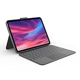 Logitech Combo Touch Case mit abnehmbarer Tastatur für iPad (10. Generation und A16), großem Präzisions-Trackpad, hintergrundbeleuchteter Tastatur in Standardgröße, Smart Connector, DEU QWERTZ- Grau