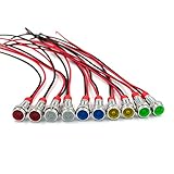 Lewttyer 6mm Kontrollleuchte Set 12v Wasserdichte Signalleuchte auto Signallampe Widerstand Blinker Anzeigelampe Motorrad (je 2 Stück für Rot/Grün/Gelb/Weiß/Blau)