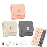3 Stück Reise Schmucktasche, Kleine Reiseschmucktasche, Faltbare Mini Schmuck Reisetasche, Reise Schmuckbeutel, Schmuck Organizer, Kleines Schmuckkästchen, Tragbare Reises Schmuckrolle Mit Schnalle