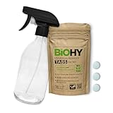 BiOHY Universalreiniger Putzmittel Tabs (12er-Set) + Glas Sprühflasche | nachhaltige Allzweck-Tabletten zum Auflösen | Haushaltsreiniger | mikroplastikfrei | Küchen-, Bad- & Glasreiniger