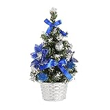 Tassety Dekorativer kleiner Weihnachtsbaum, Glasfaser-Ornamente für Büro, Innenbereich, wiederverwendbar, Blau, 10 Stück