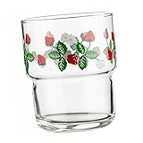 OKUMEYR 1Stk Erdbeerglas Bierkrug Smoothie-Becher Cocktailbecher klarer Kaffeebecher Saftbecher mit Erdbeermuster saftglas wassernapf wasserbrille Tasse aus Milchglas Milchbecher aus Glas