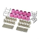 Plasmaschneider Verbrauchsmaterialien Kit für SG-55, für AG-60 & WSD-60 Brennerköpfe - 54-teiliges Düsen-, Elektroden- & Außentopf-Set kompatibel mit ICUT60, Cut