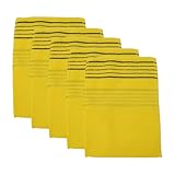 Jonikuper Peeling-Bad-Waschlappen für Körperpeeling, weiche Duschtücher, koreanischer Stil, Polyester-Baumwollgewebe mit mildem Peeling, schnell (gelb), 5 Stück